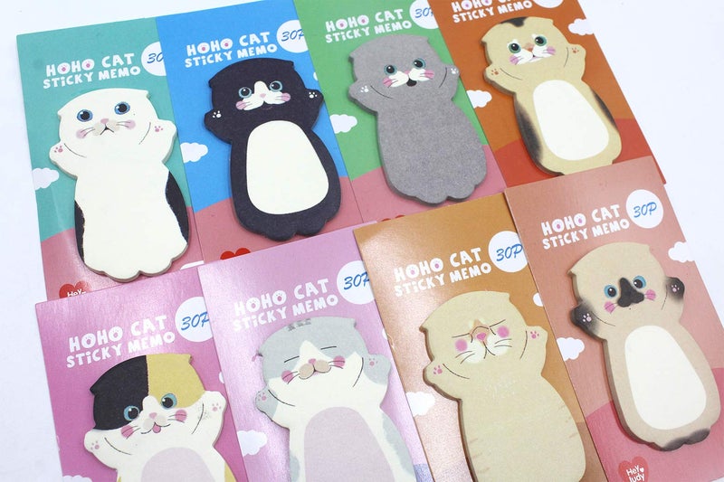 MINGSEECESS 8 Pack Cute Animal Sticky Notes Pads Cat Cartoon Self-Stick Note Memo Pad Sets for Cat Lovers Office Home - Image 4